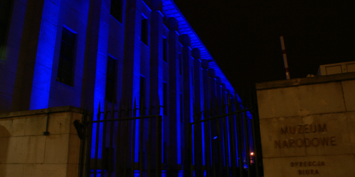 Illumination of the National Museum in Warsaw